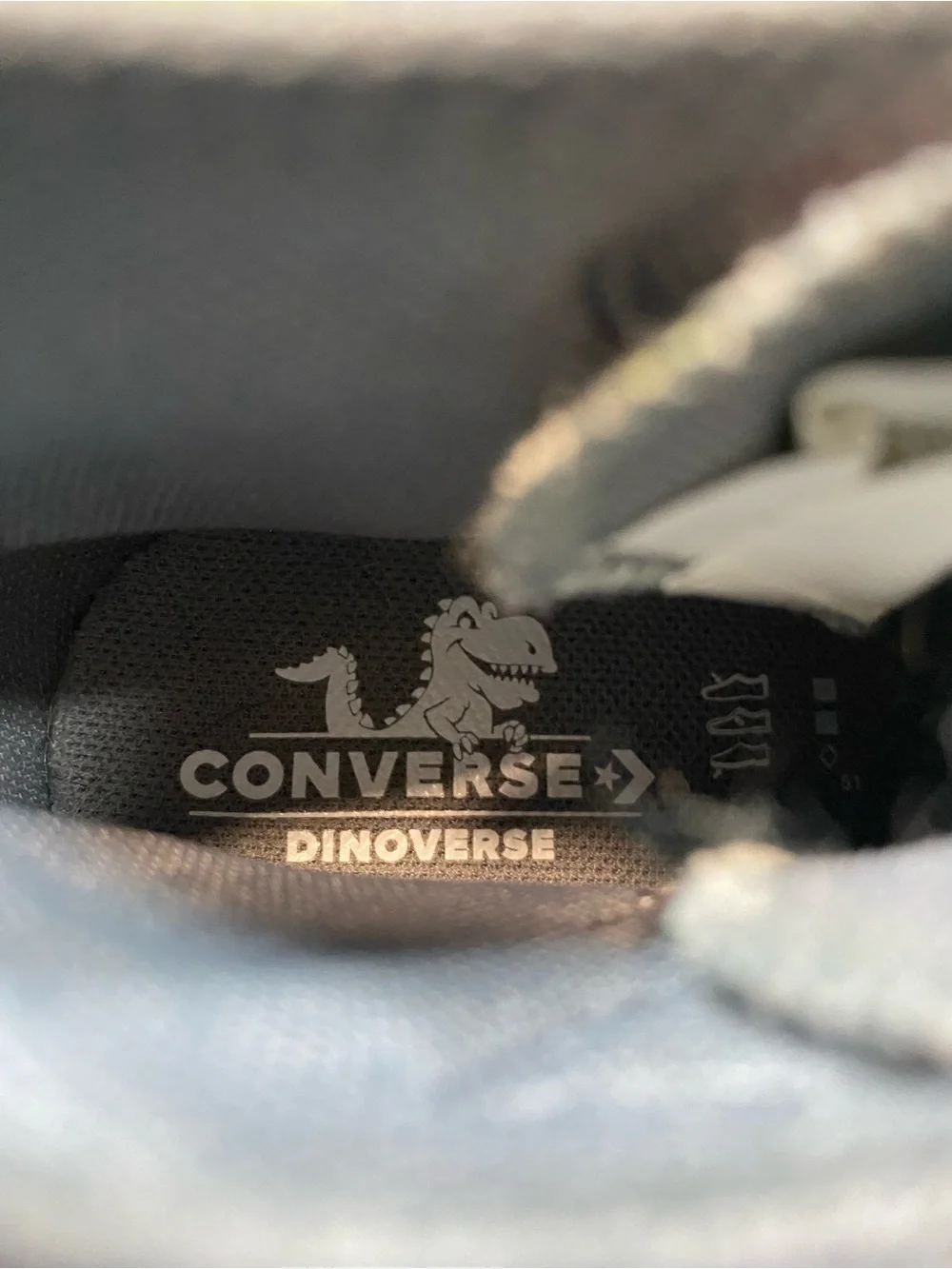 Converse Kids Gray High-Top Sneakers with Neon Dino Print
